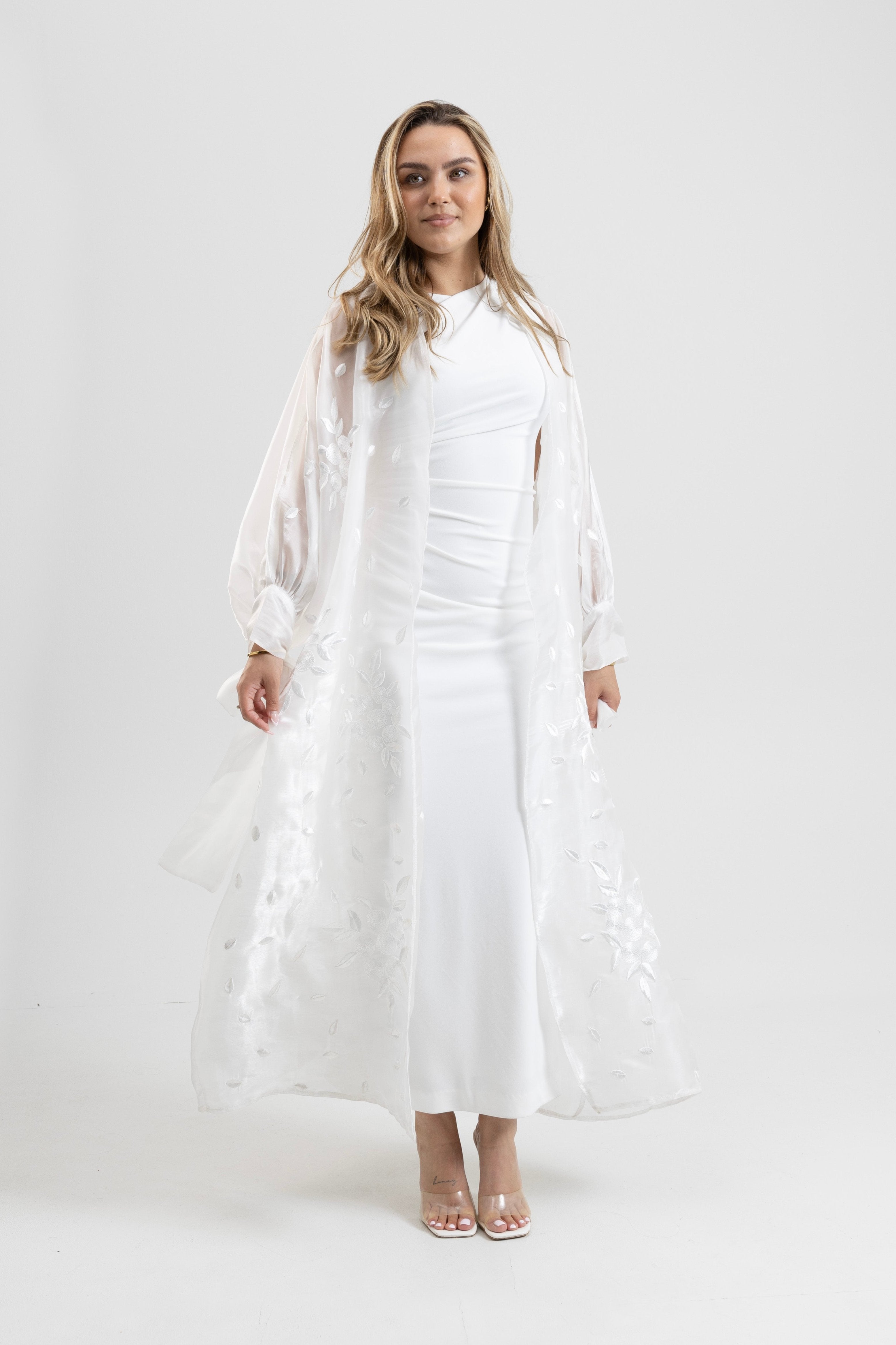 Sheer Chiffon Kimono - Pure White
