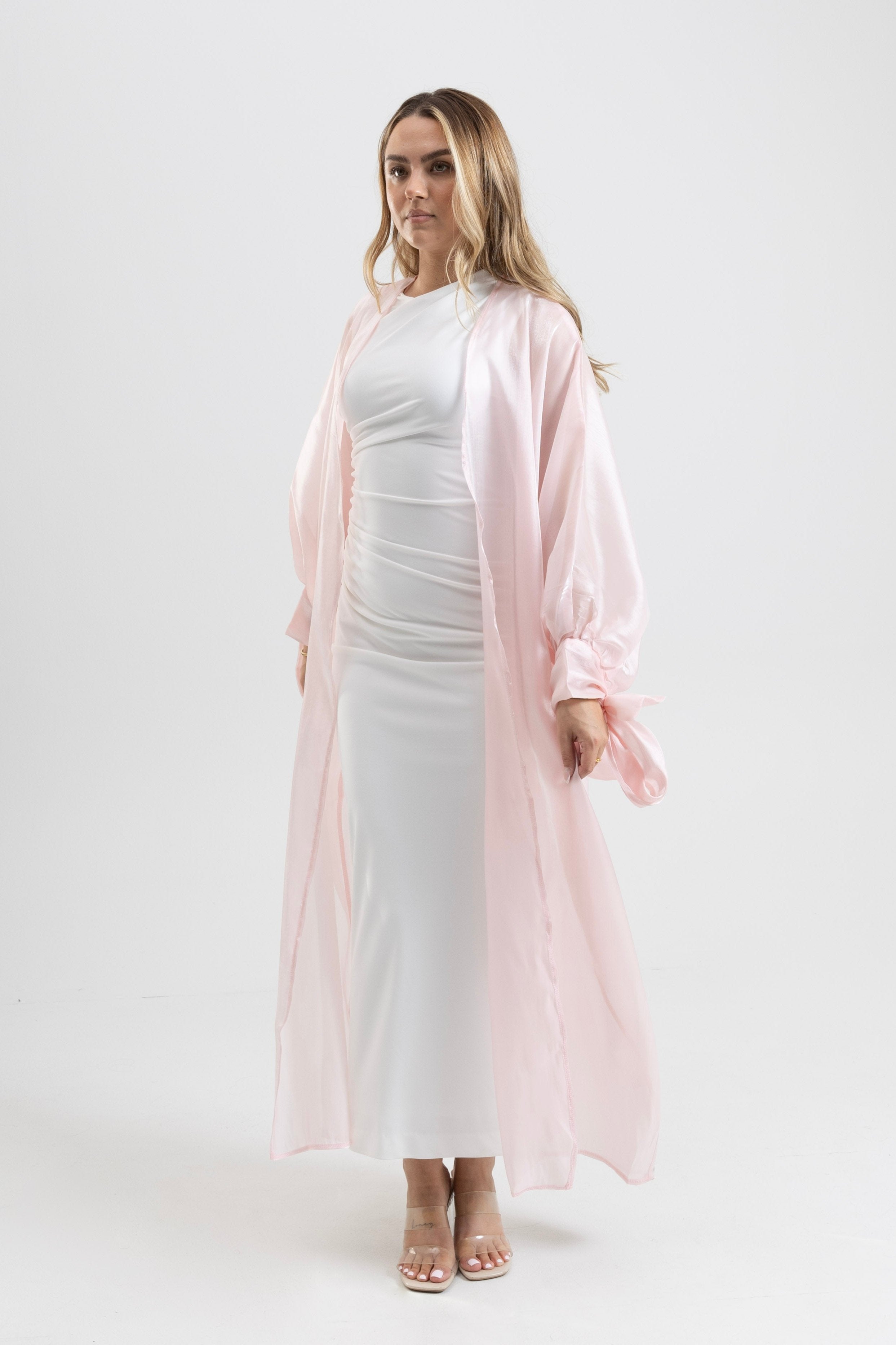 Sheer Chiffon Kimono – Blush Petal