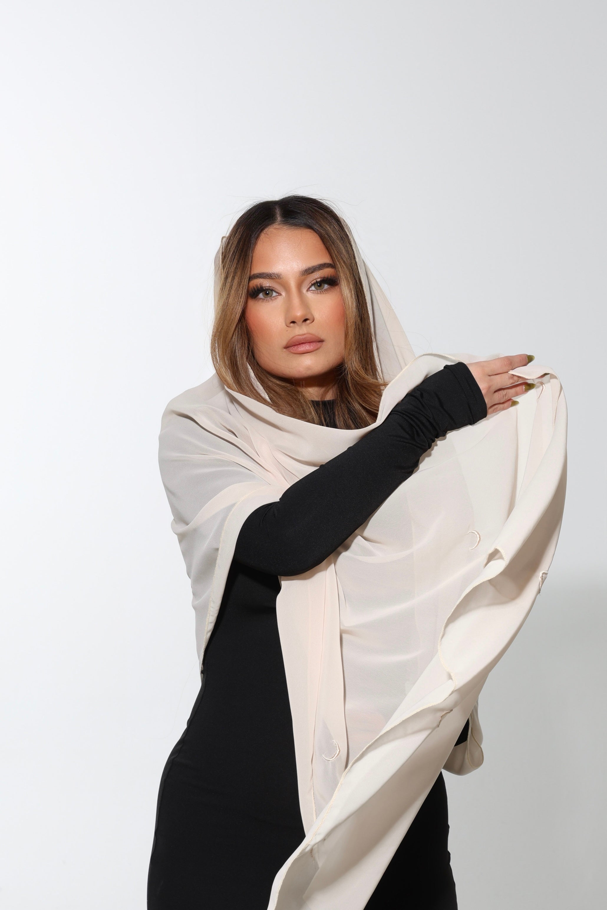 Moon Embroidered Headscarf